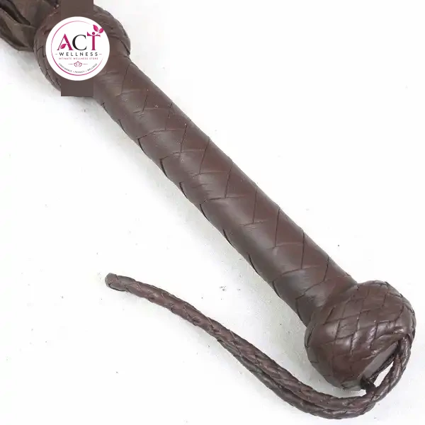 Real Genuine Leather Brown Flogger - Product Gallery View 3 | act wellness