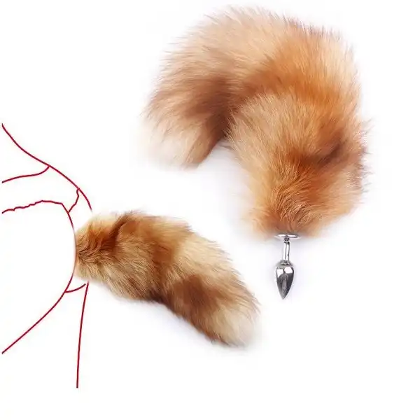 Gold Fox Tail Stainless Steel Anal Plug - Product Gallery View 4 | act wellness