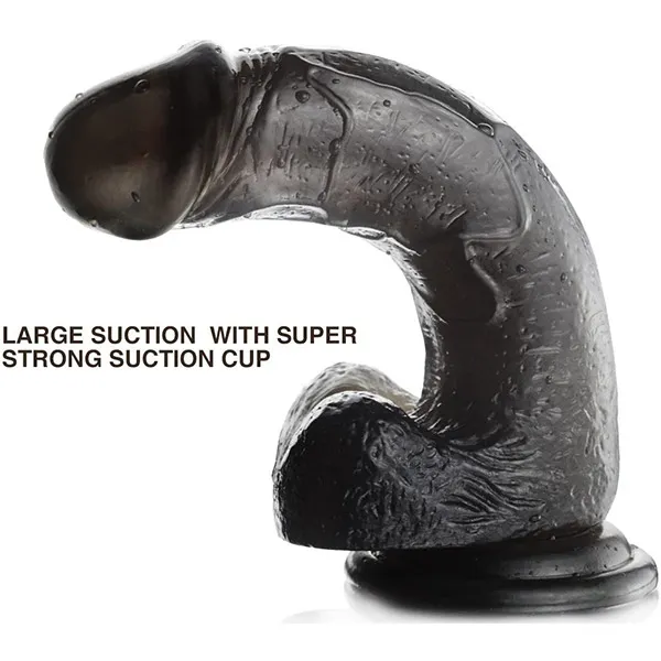 Realistic Jelly Dildo Adult Toy Black Dildo with Strong Suction With Belt - Product Gallery View 2 | act wellness