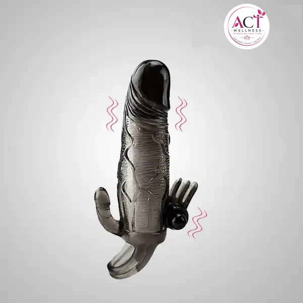 Realistic Penis Condom Sleeve Vibrator - Buy Online in India | act wellness - view 1