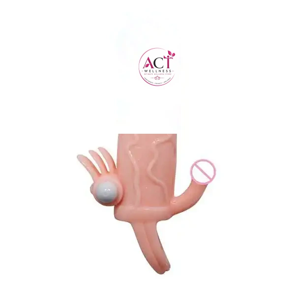 Realistic Penis Condom Sleeve Vibrator - Product Gallery View 2 | act wellness