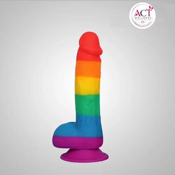 Realistic Rainbow Dildo with Suction Cup - Buy Online in India | act wellness - view 1