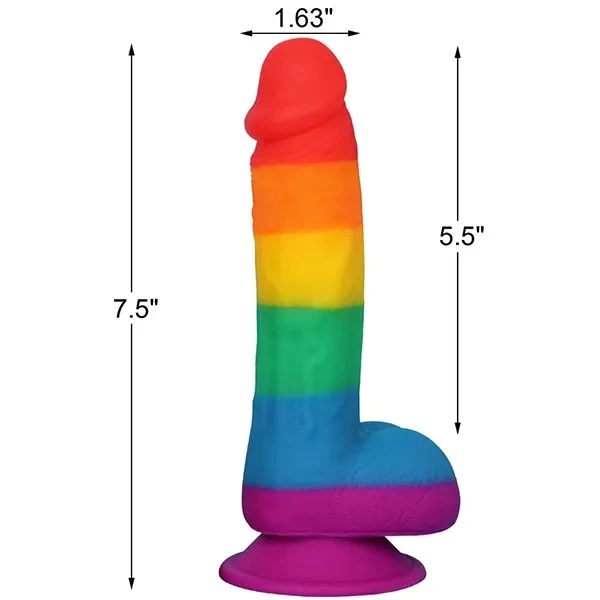 Realistic Rainbow Dildo with Suction Cup - Product Gallery View 2 | act wellness