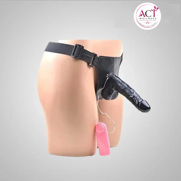 Realstic Black Strapon Vibrating Dildo - Buy Online in India | act wellness - view 1