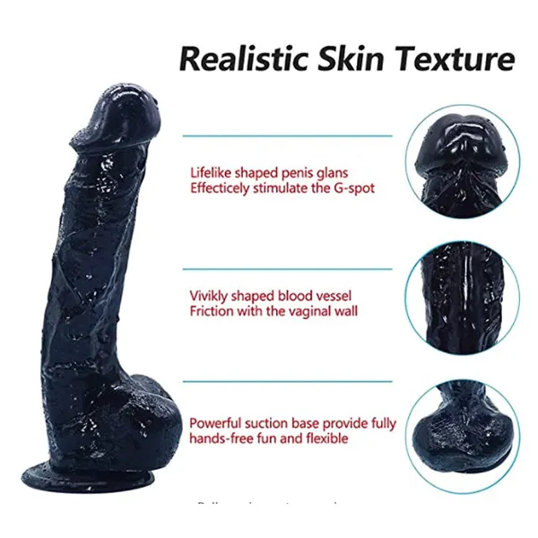 Realstic Black Strapon Vibrating Dildo - Product Gallery View 2 | act wellness