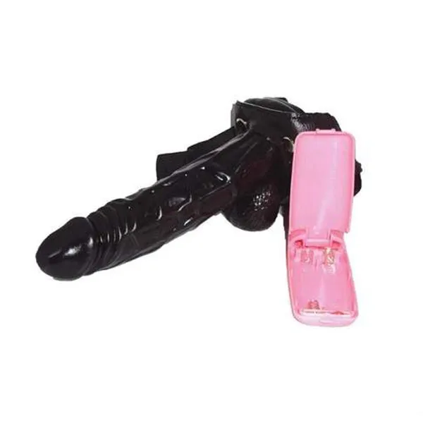 Realstic Black Strapon Vibrating Dildo - Product Gallery View 3 | act wellness