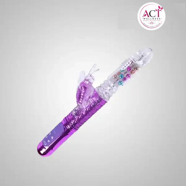 Rechargeable Butterfly Rabbit Vibrator with Rotating & Thrusting Beads - Buy Online in India | act wellness - view 1