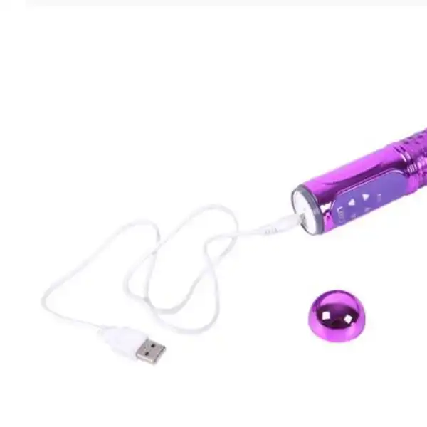 Rechargeable Butterfly Rabbit Vibrator with Rotating & Thrusting Beads - Product Gallery View 3 | act wellness