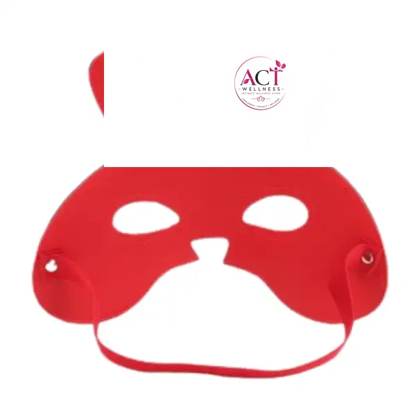 Red & Black Cat Mask For BDSM Play - Product Gallery View 3 | act wellness