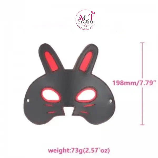 Red & Black Cat Mask For BDSM Play - Product Gallery View 4 | act wellness