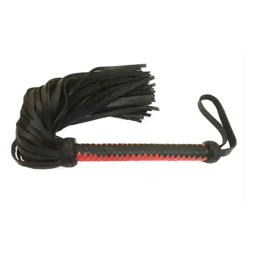 Red-Black Leather Weave Whip - Product Gallery View 2 | act wellness