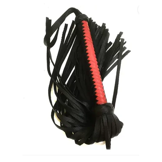 Red-Black Leather Weave Whip - Product Gallery View 3 | act wellness