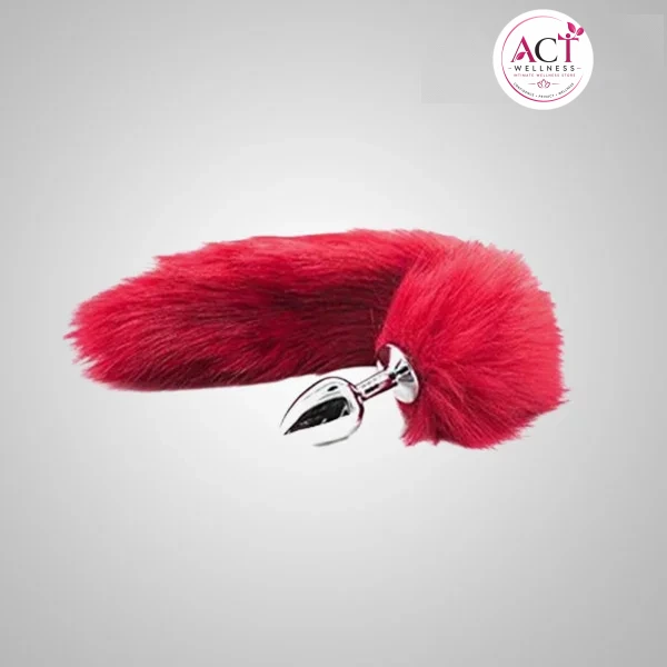 Red Fox Tail Stainless Steel Anal Plug - Buy Online in India | act wellness - view 1