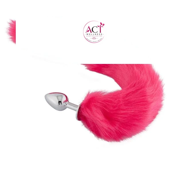 Red Fox Tail Stainless Steel Anal Plug - Product Gallery View 2 | act wellness