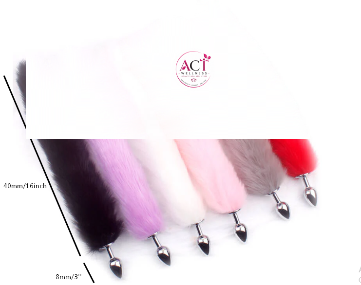 Red Fox Tail Stainless Steel Anal Plug - Product Gallery View 4 | act wellness