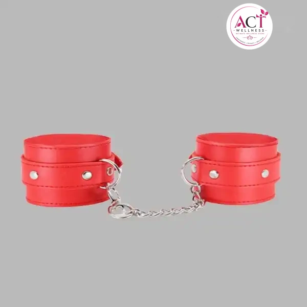 Red Soft BDSM Hand Cuffs - Buy Online in India | act wellness - view 1