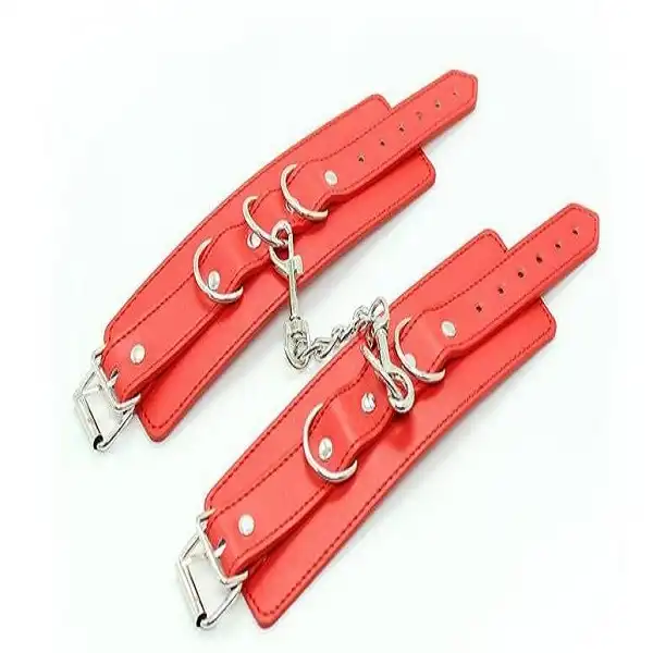 Red Soft BDSM Hand Cuffs - Product Gallery View 3 | act wellness