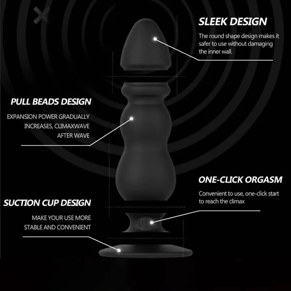 Remote Control Anal Beads Prostate Massager - Product Gallery View 3 | act wellness