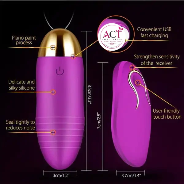 Remote Jumping Egg Vibrator With USB Charge - Product Gallery View 2 | act wellness