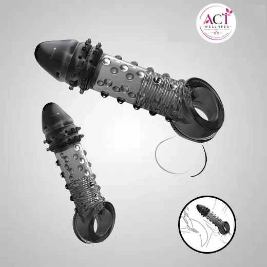 Reusable Crystal Delay Time Penis Sleeve Extender For Men - Buy Online in India | act wellness - view 1