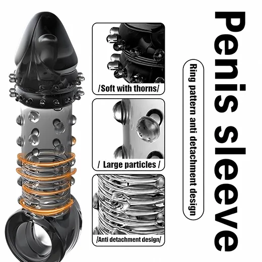 Reusable Crystal Delay Time Penis Sleeve Extender For Men - Product Gallery View 2 | act wellness