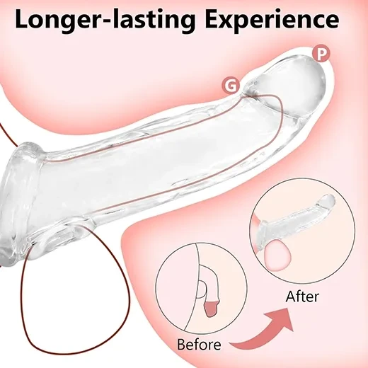 Reusable Transparent Penis Male Penis Enlargement Sleeve - Product Gallery View 3 | act wellness