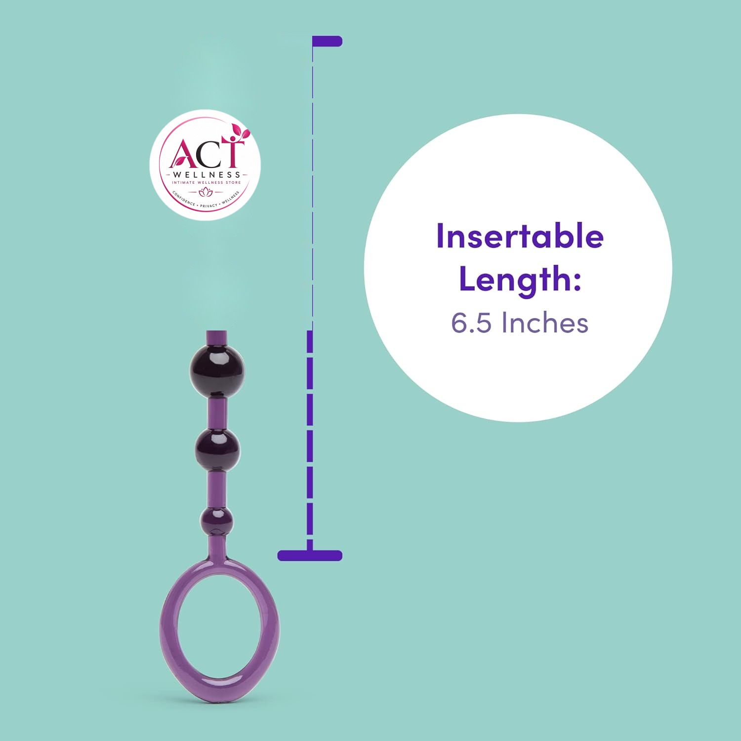 Reverse Anal Beads 6.5 Inch - Product Gallery View 4 | act wellness