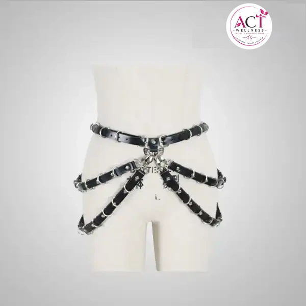 Romantic Body Harness Garter Belt With Metal Chain Waist Leg Cage - Buy Online in India | act wellness - view 1