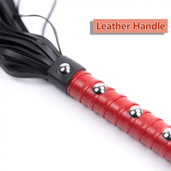 Romantic Leather Flogger Whip with Wrist Loop - Product Gallery View 2 | act wellness