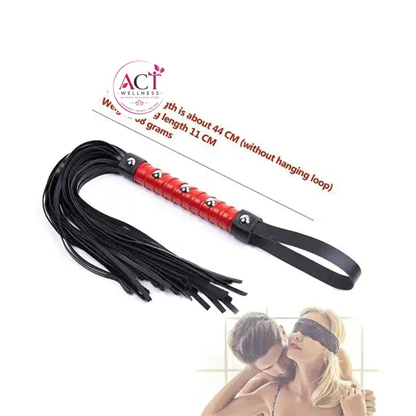 Romantic Leather Flogger Whip with Wrist Loop - Product Gallery View 4 | act wellness