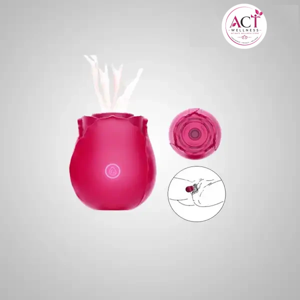 ROSE CLITORAL SUCKING VIBRATOR WITH 7 INTENSE SUCTION NIPPLE STIMULATOR FOR WOMEN - Buy Online in India | act wellness - view 1