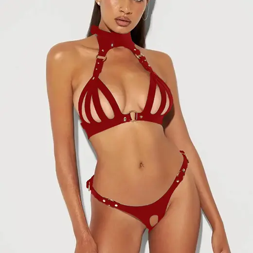 Sexy Soft Leather Bondage Harness Set - Product Gallery View 3 | act wellness