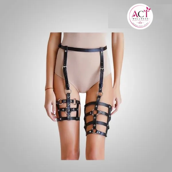 Sexy Women's Leather Harness From Waist To Leg Bondage - Buy Online in India | act wellness - view 1