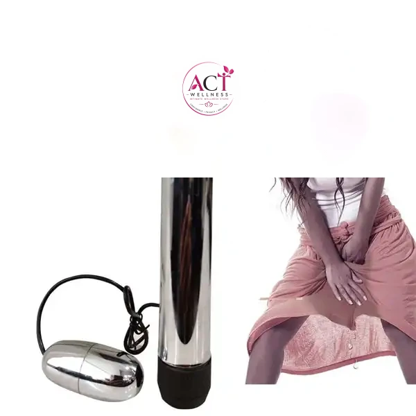 Shiny Steel 7 inch Rod with egg Vibrator - Product Gallery View 3 | act wellness