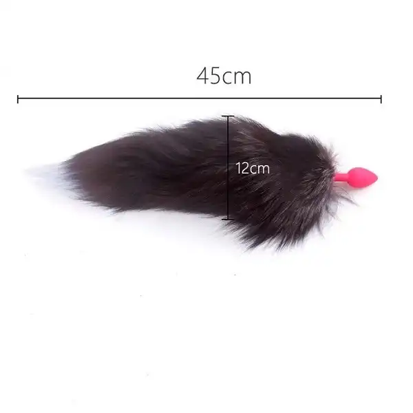 Silicone Butt Plug Black Fox and Smooth Fur - Product Gallery View 2 | act wellness
