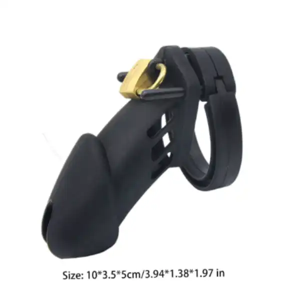 Silicone Rubber Black Men Chastity Cage - Product Gallery View 2 | act wellness
