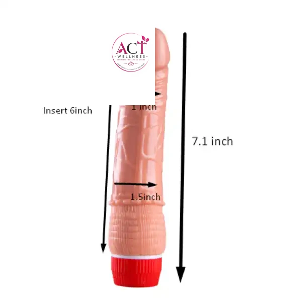 7 Inch Skin Soft Jelly Rubber Female Masturbation Dildo G-Spot Clitoris Massager Vibrator - Product Gallery View 3 | act wellness