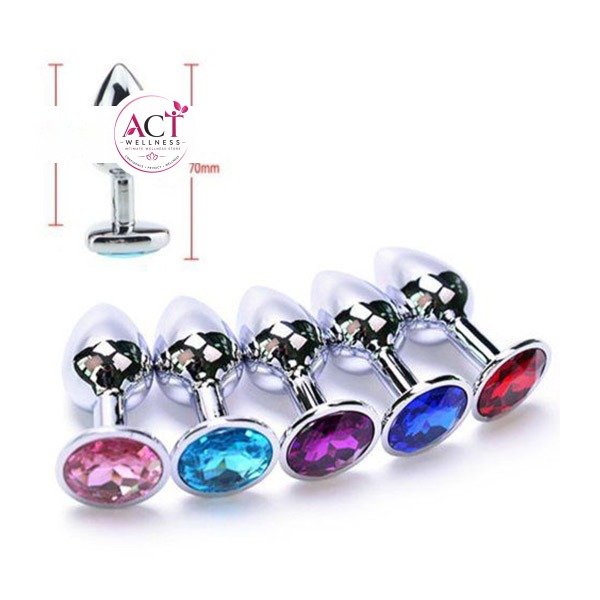 Small Crystal Jewelry Steel Butt Plug - Product Gallery View 2 | act wellness