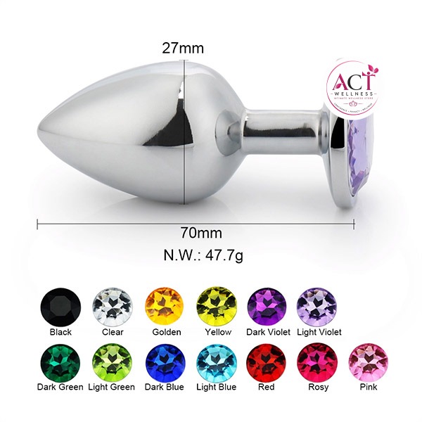 Small Crystal Jewelry Steel Butt Plug - Product Gallery View 4 | act wellness