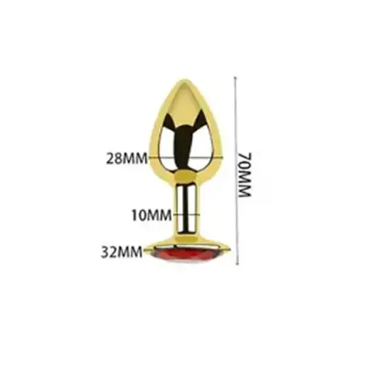 Small Golden Luxury Round Shaped Anal Butt Plug - Product Gallery View 2 | act wellness