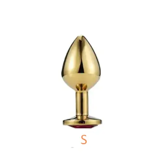 Small Golden Luxury Round Shaped Anal Butt Plug - Product Gallery View 3 | act wellness