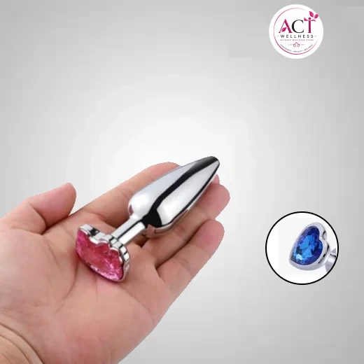 Smooth Heart shape Steel Butt Plug - Buy Online in India | act wellness - view 1