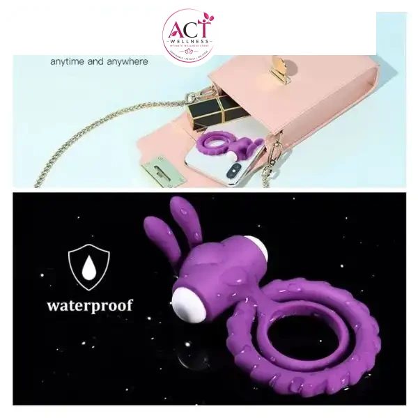 Soft Rabbit Vibrating Cock Ring For Men - Product Gallery View 6 | act wellness