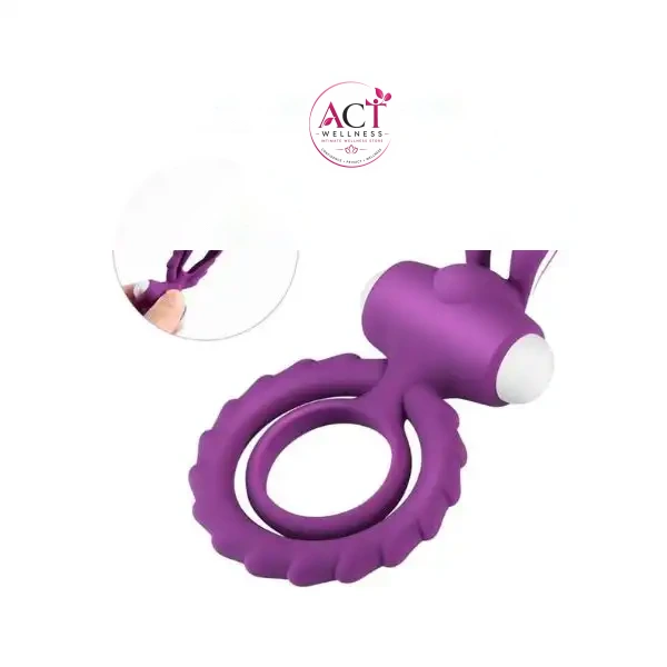 Soft Rabbit Vibrating Cock Ring For Men - Product Gallery View 7 | act wellness