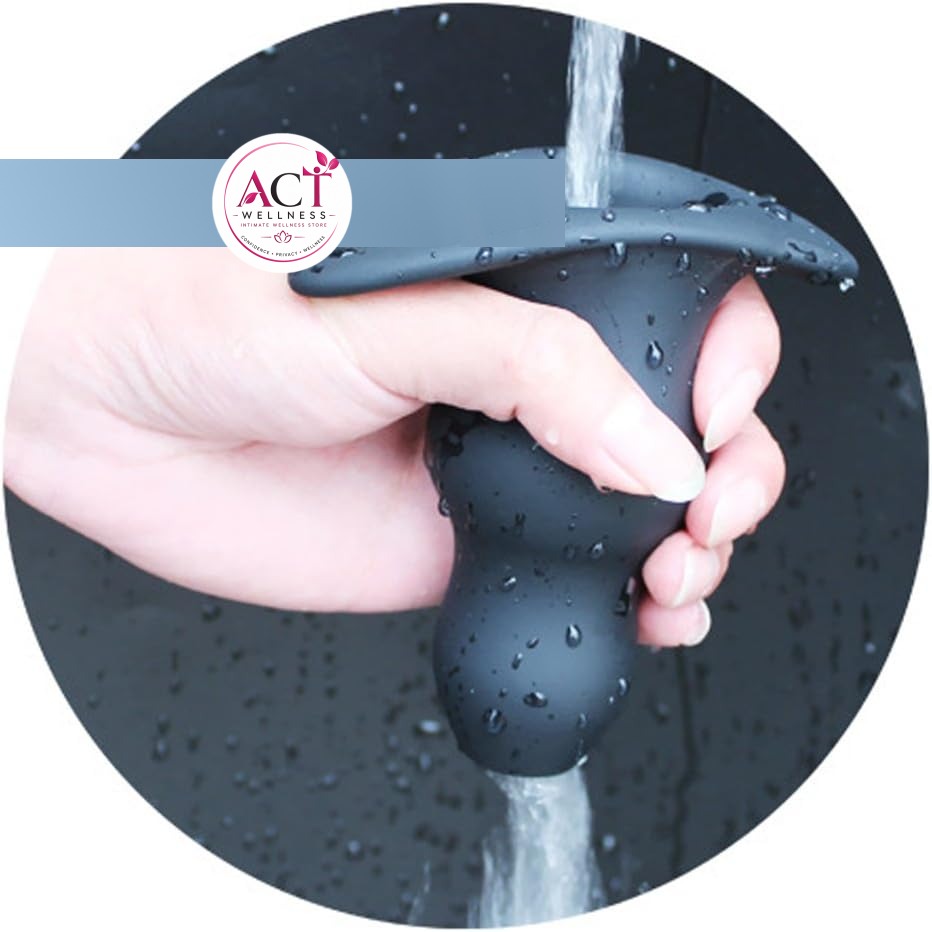 Large Soft Silicone Hollow Enema Butt Plug Prostate Massager - Product Gallery View 4 | act wellness