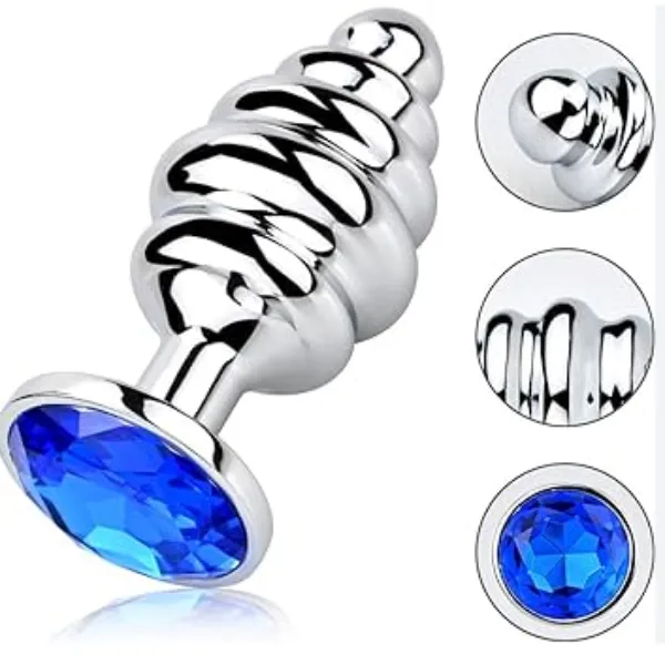 2pcs Spiral Metal Anal Prostate Jewelry Butt Plug - Product Gallery View 3 | act wellness