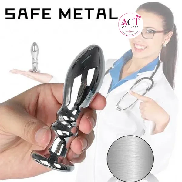 Stainless Steel Anal,Prostate Vibrators with USB charge - Product Gallery View 3 | act wellness