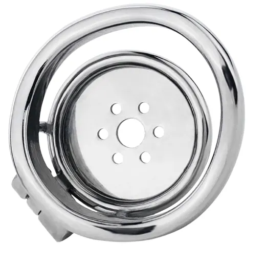 Stainless Steel Flat Chastity Cage Device - Product Gallery View 2 | act wellness