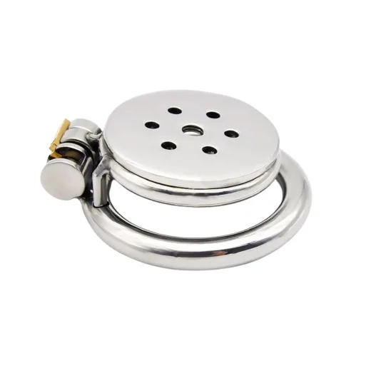 Stainless Steel Flat Chastity Cage Device - Product Gallery View 3 | act wellness
