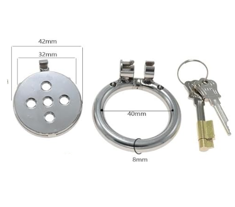 Stainless Steel Flat Chastity Cage Device - Product Gallery View 4 | act wellness